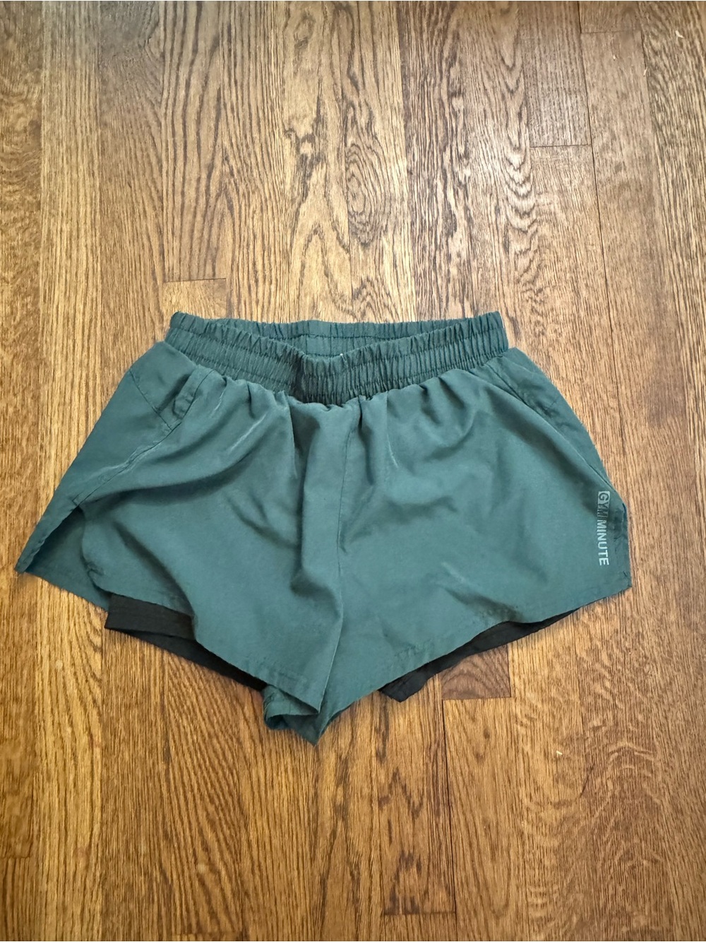 SHEIN Dark Teal Layered Athletic Shorts